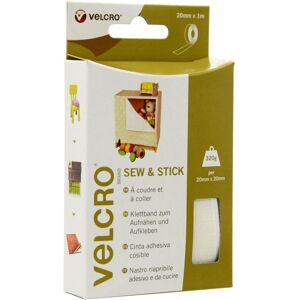 XS-Stock.com Ltd VELCRO® Brand Sew & Stick Tape 20mm x 1m Rolls Cut To Size - White