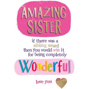 Danilo Promotions Ltd Brightside 'Amazing Sister' Birthday Card Danilo Promotions Ltd Brightside 'Amazing Sister' Birthday Card