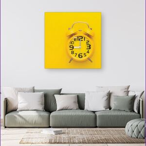 WRT Ltd Yellow Alarm Clock Canvas - Small 10" x 10" WRT Ltd Yellow Alarm Clock Canvas - Small 10" x 10"