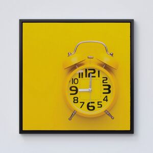 WRT Ltd Yellow Alarm Clock Framed Canvas - 10" x 10" - Black WRT Ltd Yellow Alarm Clock Framed Canvas - 10" x 10" - Black