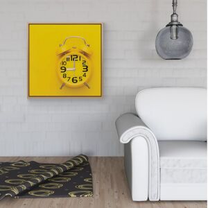 WRT Ltd Yellow Alarm Clock Framed Canvas - 30" x 30" - Black WRT Ltd Yellow Alarm Clock Framed Canvas - 30" x 30" - Black