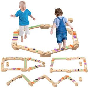MHSTAR UK LTD AIYAPLAY Balance Beam for Kids, Wooden Balance Board, Toddler Obstacle Course for 3-8 Years, Indoor Outdoor Play Equipment Build Coordination Agility