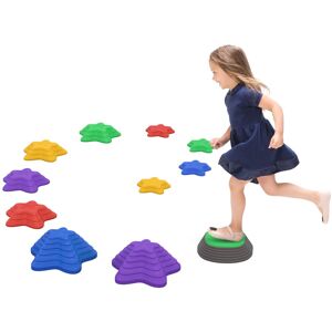 MHSTAR UK LTD ZONEKIZ Kids Stepping Stones, 11 Pieces Balance River Stones for Obstacle Course, Stackable Non-Slip Starfish Shape, Sensory Play for Indoors, Outdoor