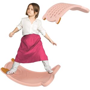 MHSTAR UK LTD AIYAPLAY Balance Board Kids, Wobble Board Kids Seesaw Rock, Toddler Curved Balance Board for Balance Training & Sensory Play, Pink