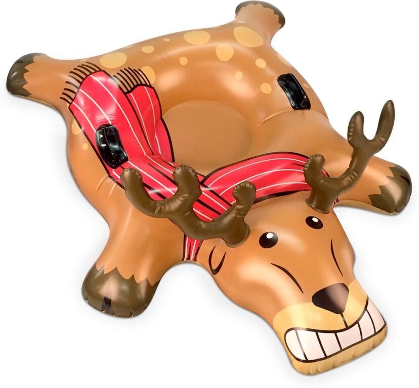 XS-Stock.com Ltd Big Mouth Snow Tube XL Inflatable Sledge Sled With Handles Age 8+ - Reindeer