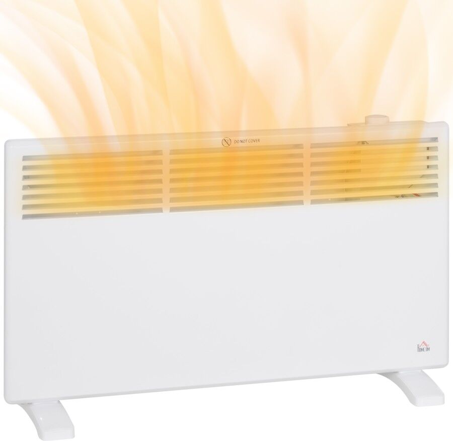 MHSTAR UK LTD HOMCOM Portable Panel Heater, 1500W Space Heater with Adjustable Temperate, Remote Control, Overheat Protection, Electric Heater for Home Office Bedro