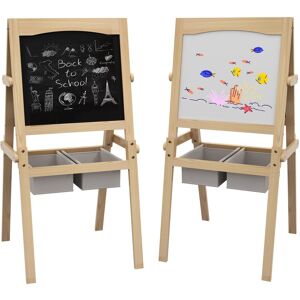 MHSTAR UK LTD AIYAPLAY Kids Easel with Paper Roll, 3 in 1 Art Easel for Toddlers, Double-Sided Kids Whiteboard Blackboard with Storage Baskets for Ages 3-6 Years -
