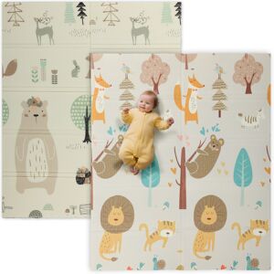 MHSTAR UK LTD AIYAPLAY Baby Play Mat Double Sided, Foldable & Reversible Activity Playmat, Waterproof Kids Foam Crawling Mat for Outdoor Indoor Playtime Picnics, 17