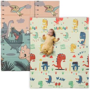 MHSTAR UK LTD AIYAPLAY Baby Play Mat Double Sided, Foldable & Reversible Activity Playmat, Waterproof Kids Foam Crawling Mat for Outdoor Indoor Playtime Picnics, 17