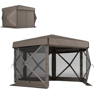 MHSTAR UK LTD Outsunny 3 x 3(m) Hexagon Pop Up Gazebo with 5 Sides and Carry Bag, Waterproof, UV Resistant Party Tent Instant Event Shelter with Netting for Garden,