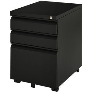 MHSTAR UK LTD Vinsetto Mobile Vertical File Cabinet Lockable Metal Filling Cabinet with 3 Drawers Anti-tilt Design for Letter A4 Legal Size Fully Assembled Except C