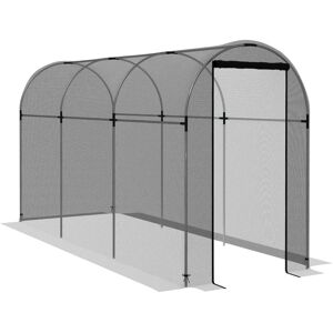 MHSTAR UK LTD Outsunny Fruit Cage Bird Netting, Heavy Duty Fruit and Vegetable Protection Tent with Zipped Door, Anti Bird, Insects, Small Animals, 1.2 x 3.6 x 1.9m