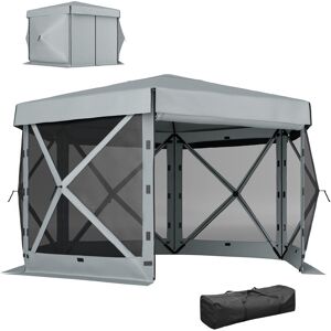 MHSTAR UK LTD Outsunny 3 x 3(m) Hexagon Pop Up Gazebo with 5 Sides and Carry Bag, Waterproof, UV Resistant Party Tent Instant Event Shelter with Netting for Garden,