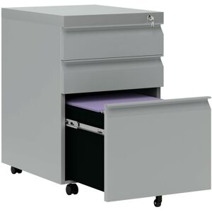 MHSTAR UK LTD Vinsetto Mobile Vertical File Cabinet Lockable Metal Filling Cabinet with 3 Drawers Anti-tilt Design for Letter A4 Legal Size Fully Assembled Except C
