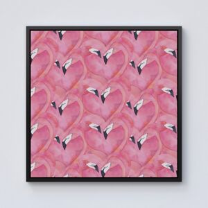 WRT Ltd Watercolour Flamingo Hearts Framed Canvas - 10" x 10" - Black WRT Ltd Watercolour Flamingo Hearts Framed Canvas - 10" x 10" - Black