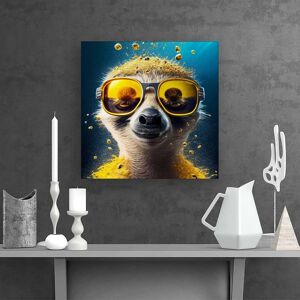WRT Ltd Meerkat With Golden Glasses Splashart Canvas - Large 30" x 30" WRT Ltd Meerkat With Golden Glasses Splashart Canvas - Large 30" x 30"
