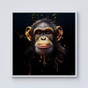 WRT Ltd Splashart Cheeky Chimp Face Framed Canvas - 10" x 10" - White WRT Ltd Splashart Cheeky Chimp Face Framed Canvas - 10" x 10" - White