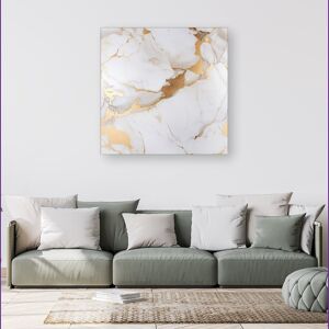 WRT Ltd White Marble With Gold Canvas - Small 10" x 10" WRT Ltd White Marble With Gold Canvas - Small 10" x 10"