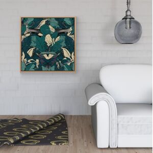 WRT Ltd Green Beige Tropical Leaves Framed Canvas - 16" x 16" - Pine WRT Ltd Green Beige Tropical Leaves Framed Canvas - 16" x 16" - Pine