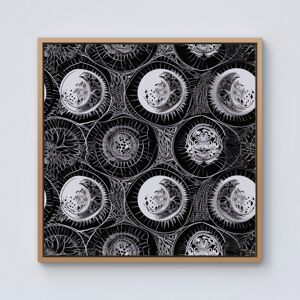 WRT Ltd Black White Moon and Sun Framed Canvas - 10" x 10" - Pine WRT Ltd Black White Moon and Sun Framed Canvas - 10" x 10" - Pine