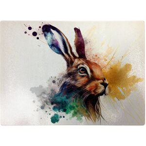 WRT Ltd Hare Close Up Splashart Glass Chopping Board WRT Ltd Hare Close Up Splashart Glass Chopping Board