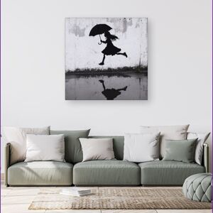 WRT Ltd Jumping Over Puddles Canvas - Extra Large 40" x 40" WRT Ltd Jumping Over Puddles Canvas - Extra Large 40" x 40"