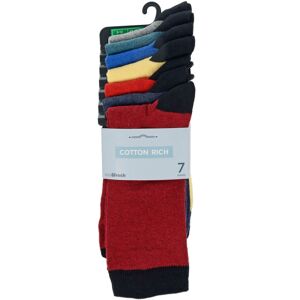 XS-Stock.com Ltd Mens 7 Pack Socks Cotton Rich Cool Fresh Stretch Size 9-12 - Mixed Colour & Black Heel XS-Stock.com Ltd Mens 7 Pack Socks Cotton Rich Cool Fresh Stretch Size 9-12 - Mixed Colour & Black Heel