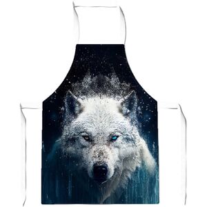WRT Ltd White Wolf Face Splashart Apron - Children WRT Ltd White Wolf Face Splashart Apron - Children