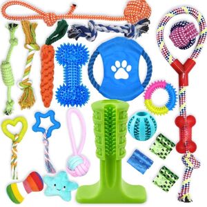 Easy Shopping World 20 PCS Puppy Chew Toys Set - Rope, Teething & Interactive Fun Easy Shopping World 20 PCS Puppy Chew Toys Set - Rope, Teething & Interactive Fun