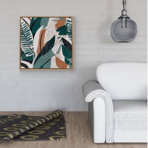 WRT Ltd Autumn Tropical Leaves Green Brown Framed Canvas - 30" x 30" - Pine WRT Ltd Autumn Tropical Leaves Green Brown Framed Canvas - 30" x 30" - Pine