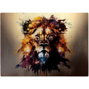 WRT Ltd Majestic Lion Face Splashart Glass Chopping Board WRT Ltd Majestic Lion Face Splashart Glass Chopping Board