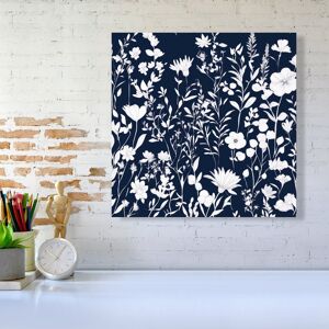WRT Ltd Blue And White Floral Silhouette Canvas - Medium 16" x 16" WRT Ltd Blue And White Floral Silhouette Canvas - Medium 16" x 16"