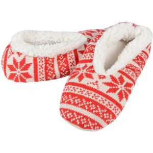 XS-Stock.com Ltd Womens Fair Isle Knit Snugg Slippers Sherpa Fleece Lining - Red - 5-6 XS-Stock.com Ltd Womens Fair Isle Knit Snugg Slippers Sherpa Fleece Lining - Red - 5-6