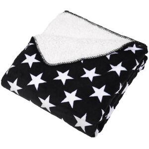 XS-Stock.com Ltd Luxury Double Layer Stars Sherpa Lined Fleece Blanket Sofa Bed Throw - Black & White - 150 x 200cm XS-Stock.com Ltd Luxury Double Layer Stars Sherpa Lined Fleece Blanket Sofa Bed Throw - Black & White - 150 x 200cm