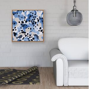 WRT Ltd Blue Camouflage Pattern Framed Canvas - 30" x 30" - Pine WRT Ltd Blue Camouflage Pattern Framed Canvas - 30" x 30" - Pine