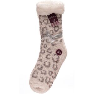 XS-Stock.com Ltd Foxbury Womens Cosy Lounge Socks Pair Animal Print Sherpa Trim - Grey XS-Stock.com Ltd Foxbury Womens Cosy Lounge Socks Pair Animal Print Sherpa Trim - Grey