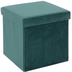 XS-Stock.com Ltd Hodge & Hodge Velvet Effect Storage Ottoman With Lid - Dark green XS-Stock.com Ltd Hodge & Hodge Velvet Effect Storage Ottoman With Lid - Dark green