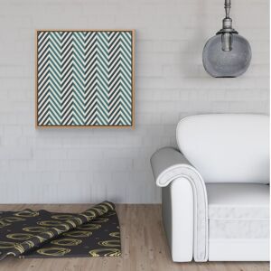 WRT Ltd Geometric Herringbone Chevron Blues Framed Canvas - 30" x 30" - Pine WRT Ltd Geometric Herringbone Chevron Blues Framed Canvas - 30" x 30" - Pine