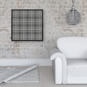 WRT Ltd Monochrome Textured Checked Pattern Framed Canvas - 16" x 16" - Black WRT Ltd Monochrome Textured Checked Pattern Framed Canvas - 16" x 16" - Black
