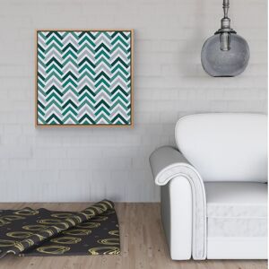 WRT Ltd Retro Vintage Colored Chevron Pattern Framed Canvas - 40" x 40" - Pine WRT Ltd Retro Vintage Colored Chevron Pattern Framed Canvas - 40" x 40" - Pine