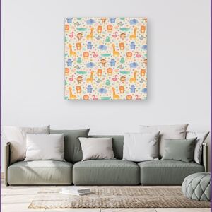 WRT Ltd Cute Pastel Jungle Animals Canvas - Small 10" x 10" WRT Ltd Cute Pastel Jungle Animals Canvas - Small 10" x 10"