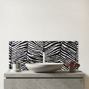 WRT Ltd Zebra Pattern Glass Bathroom Splashback WRT Ltd Zebra Pattern Glass Bathroom Splashback