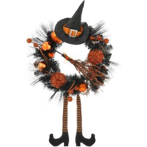 XS-Stock.com Ltd 24" Orange Witch Halloween Wreath Sparkly Hanging Decoration XS-Stock.com Ltd 24" Orange Witch Halloween Wreath Sparkly Hanging Decoration