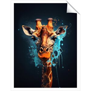 WRT Ltd Blue Giraffe Face Splashart Art Prints - 8" x 10" - No frame WRT Ltd Blue Giraffe Face Splashart Art Prints - 8" x 10" - No frame