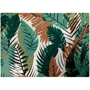 WRT Ltd Tropical Floral Leaves Green Brown Glass Chopping Board WRT Ltd Tropical Floral Leaves Green Brown Glass Chopping Board