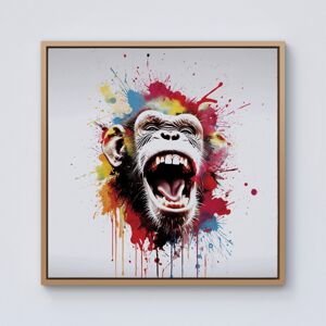 WRT Ltd Coloured Splashart Crazy Monkey Face Framed Canvas - 10" x 10" - Pine WRT Ltd Coloured Splashart Crazy Monkey Face Framed Canvas - 10" x 10" - Pine