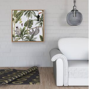 WRT Ltd Tropical Sloths Framed Canvas - 40" x 40" - White WRT Ltd Tropical Sloths Framed Canvas - 40" x 40" - White