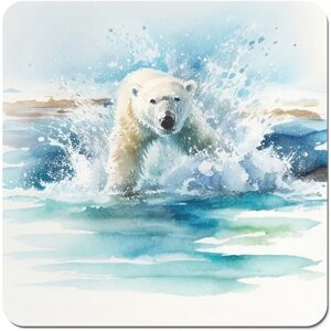 WRT Ltd Hunting Polar Bear Watercolour Coasters WRT Ltd Hunting Polar Bear Watercolour Coasters