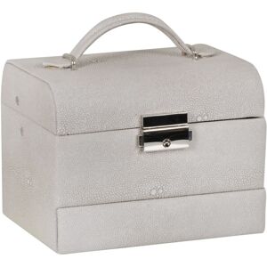 XS-Stock.com Ltd Lockable Faux Leather Jewellery Box With Three Drawers - White - 6" XS-Stock.com Ltd Lockable Faux Leather Jewellery Box With Three Drawers - White - 6"