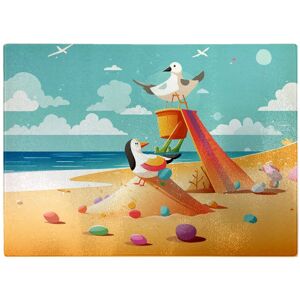 WRT Ltd Seagulls On A Beach Holiday Glass Chopping Board WRT Ltd Seagulls On A Beach Holiday Glass Chopping Board